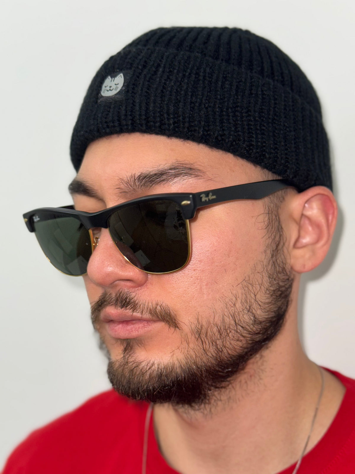 Black KnT Beanie worn as casual everyday headwear