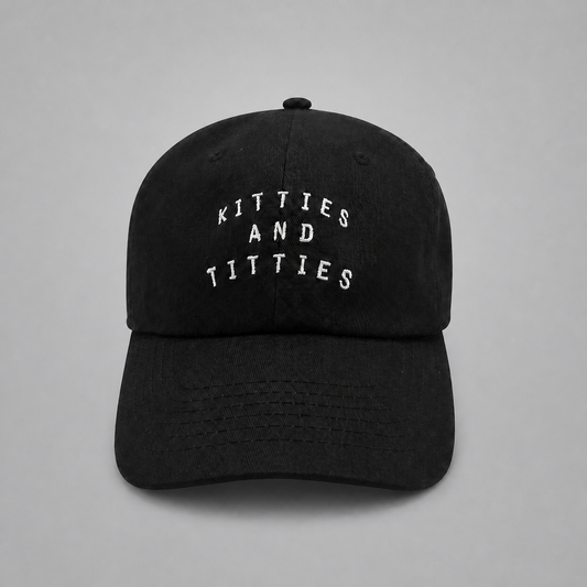 Black KnT Cap on neutral studio gray background